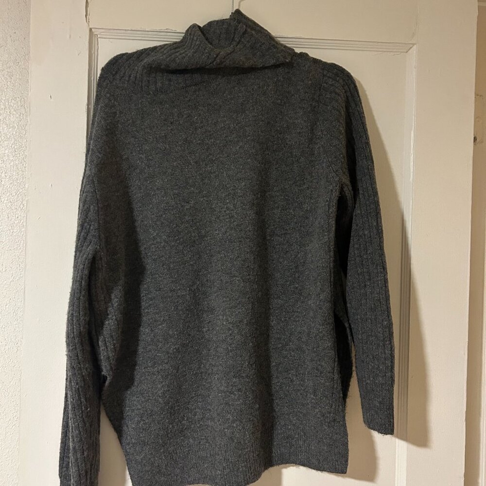 Topshot Grey Split Hem Turtle Neck - image 2